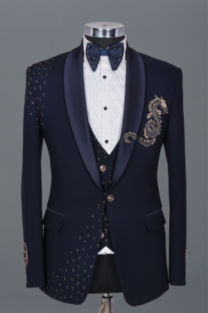 Black Velvet Bird Crest & Butterfly Tuxedo Set