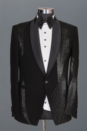 Ivory Floral Embroidered Tuxedo – Full Set