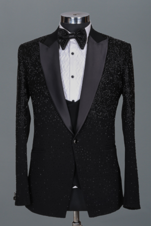 Midnight Blue Velvet Tuxedo Set